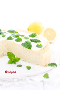 Grießbreikuchen mit Zitrone und Zitronenmelisse a