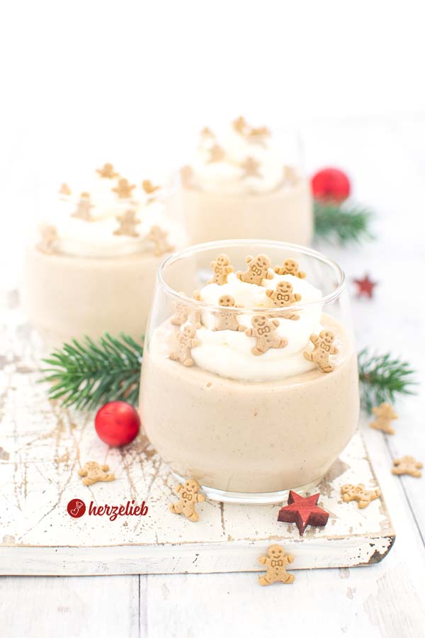 Lebkuchen Pudding Dessert im Glas Rezept vom Foodblog herzelieb