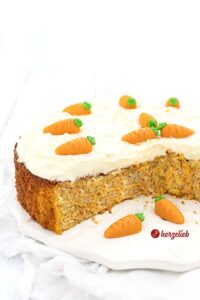Rezept Mandel-Karottenkuchen mit Marzipan ohne Mehlvom Foodblog herzelieb