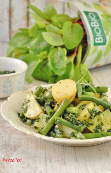 Grüner Kartoffelsalat mit Bohnen - Salat Blitzrezept für den Sommer ...